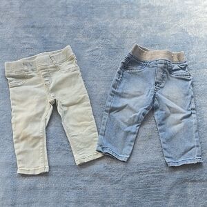 Kids Denim Jeans Set - Blue and Cream